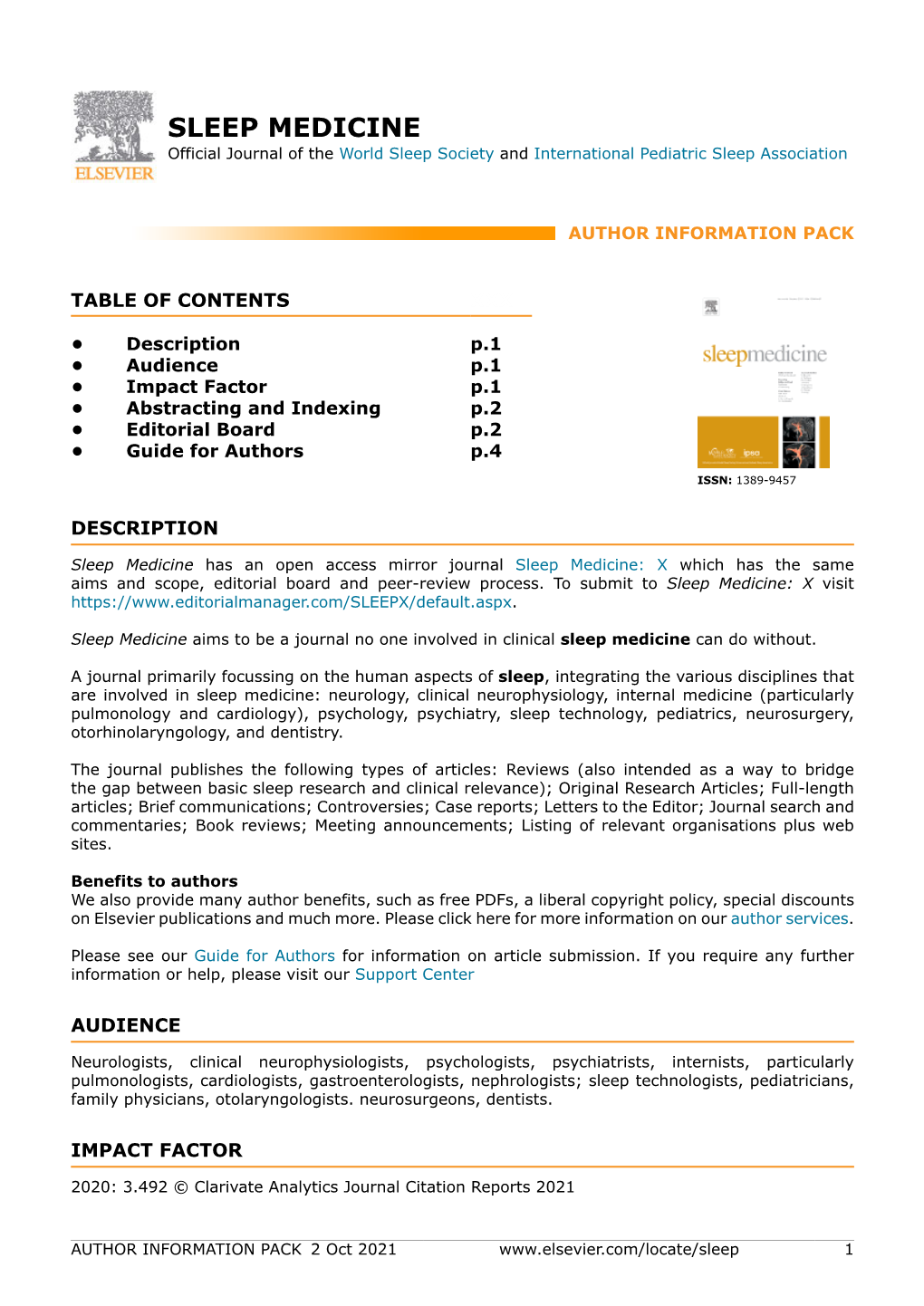 SLEEP MEDICINE Official Journal of the World Sleep Society and International Pediatric Sleep Association