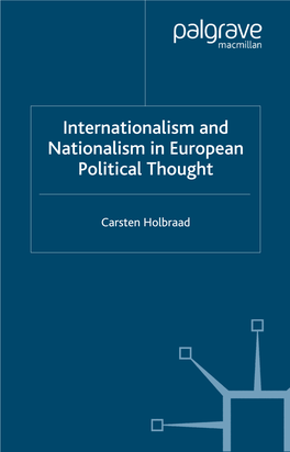 Internationalism and Nationalism in European Political Thought