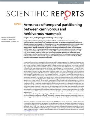 Arms Race of Temporal Partitioning Between Carnivorous And