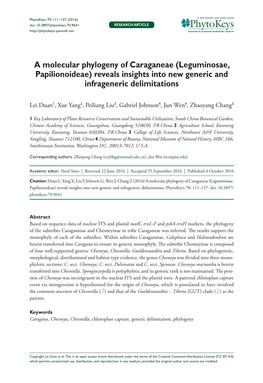 A Molecular Phylogeny of Caraganeae (Leguminosae, Papilionoideae) Reveals Insights Into New Generic and Infrageneric Delimitations