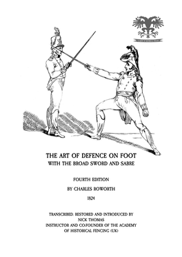 The Art of Defence on Foot with the Broad Sword and Sabre