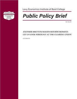 Public Policy Brief No. 154, 2021