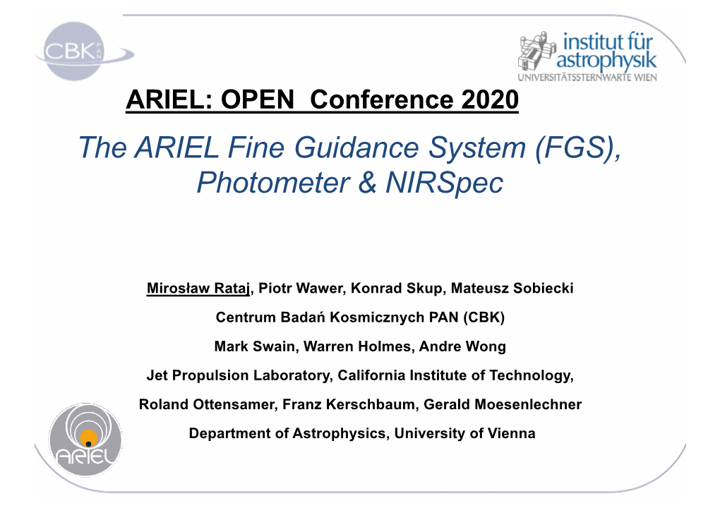 The ARIEL Fine Guidance System (FGS), Photometer & Nirspec