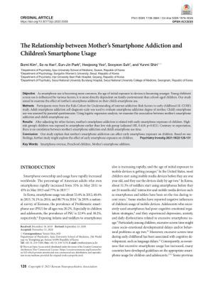 The Relationship Between Mother's Smartphone Addiction And
