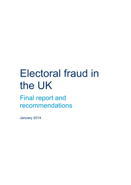 Electoral Fraud Review
