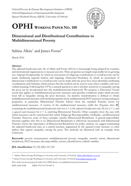 Dimensional and Distributional Contributions to Multidimensional Poverty