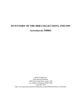 DDR Collections, 19501993