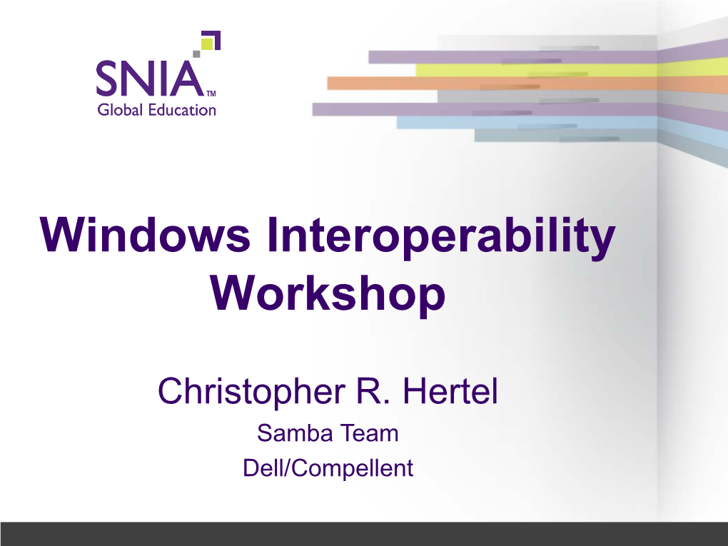 Windows Interoperability Workshop