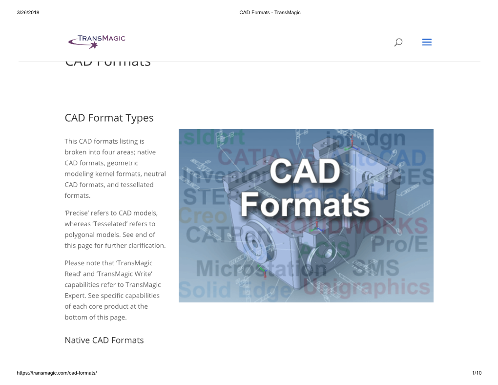 CAD Formats - Transmagic