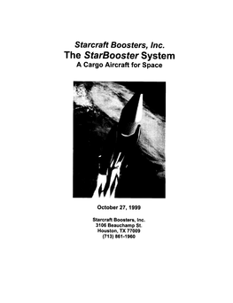 The Starbooster System a Cargo Aircraft for Space