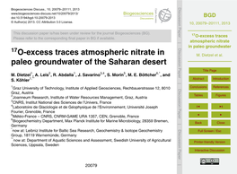 17O-Excess Traces Atmospheric Nitrate in Paleo Groundwater