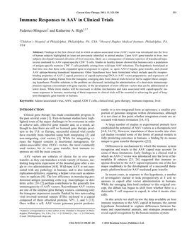 Immune Responses to AAV in Clinical Trials