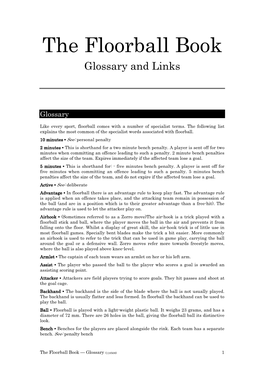 The Floorball Book Glossary