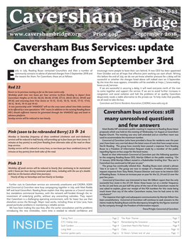Caversham Bus Services: Update on Changes from September 3Rd