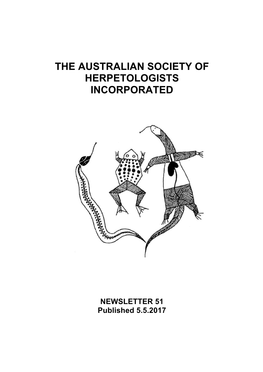 The Australian Society of Herpetologists Incorporated