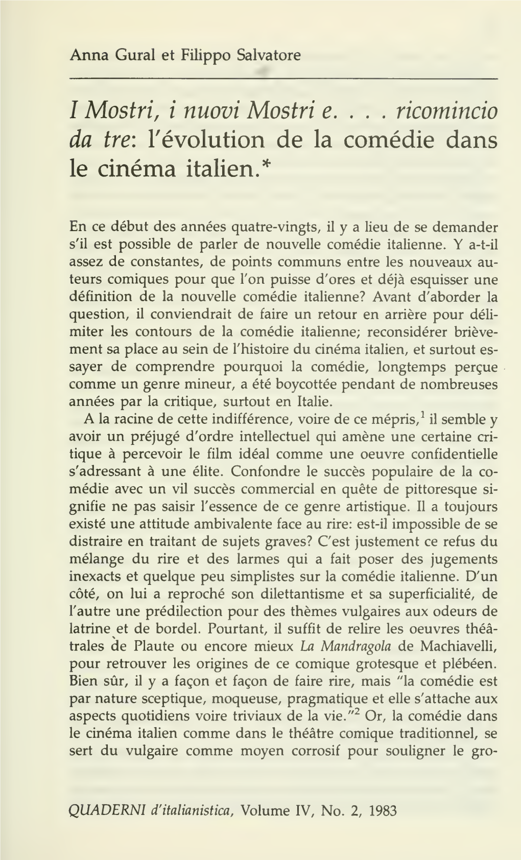 Quaderni D'italianistica : Revue Officielle De La Société Canadienne Pour Les Études Italiennes = Official Journal Of