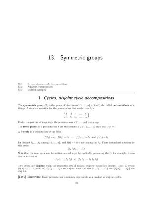 13. Symmetric Groups