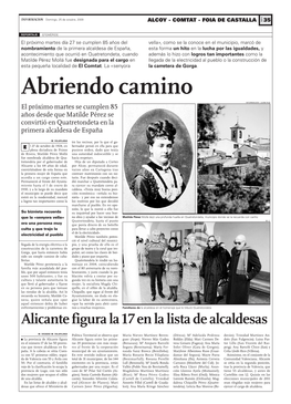 Alicante Figura La 17 En La Lista De Alcaldesas