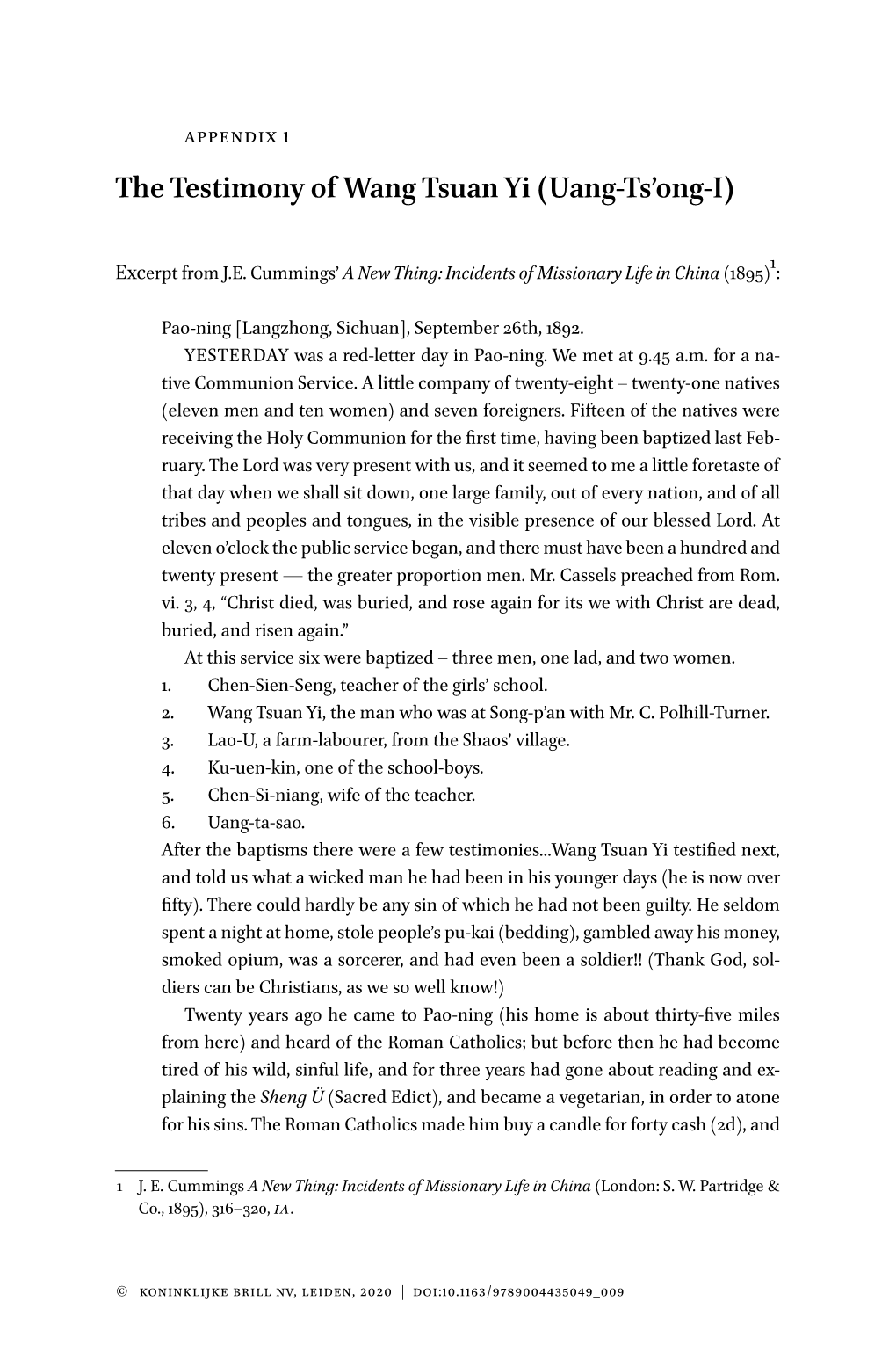 The Testimony of Wang Tsuan Yi (Uang-Ts’Ong-I)