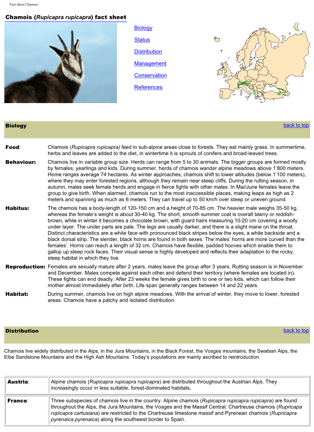 Fact Sheet Chamois