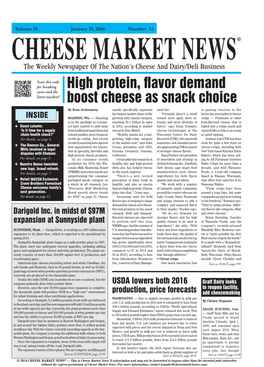 High Protein, Flavor Demand Boost Cheese As Snack Choice