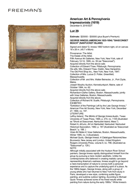 American Art & Pennsylvania Impressionists (1619) Lot 29