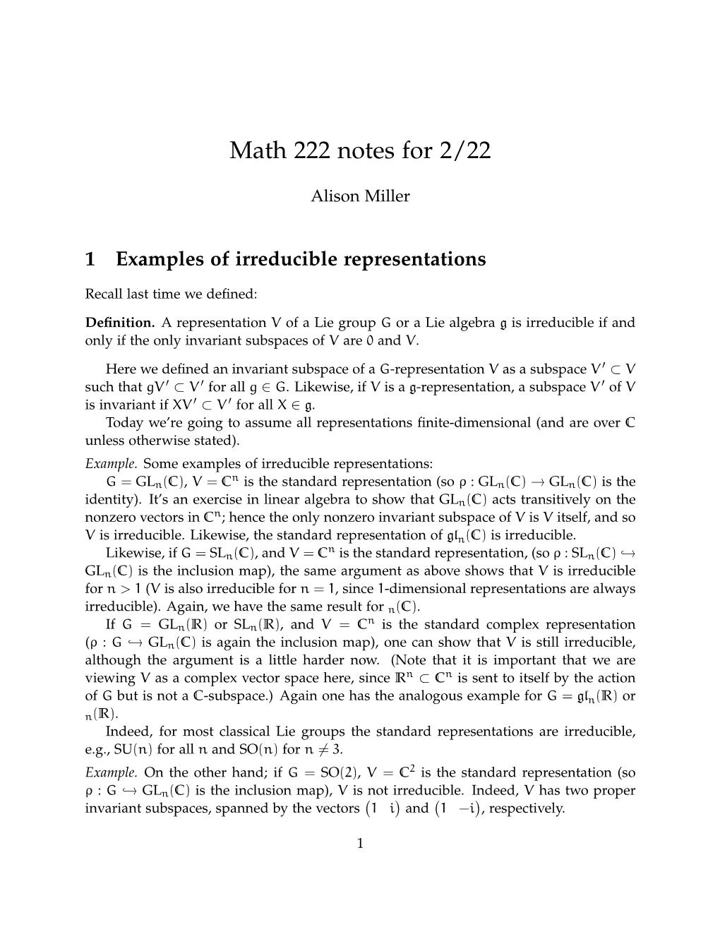 Math 222 Notes for 2/22