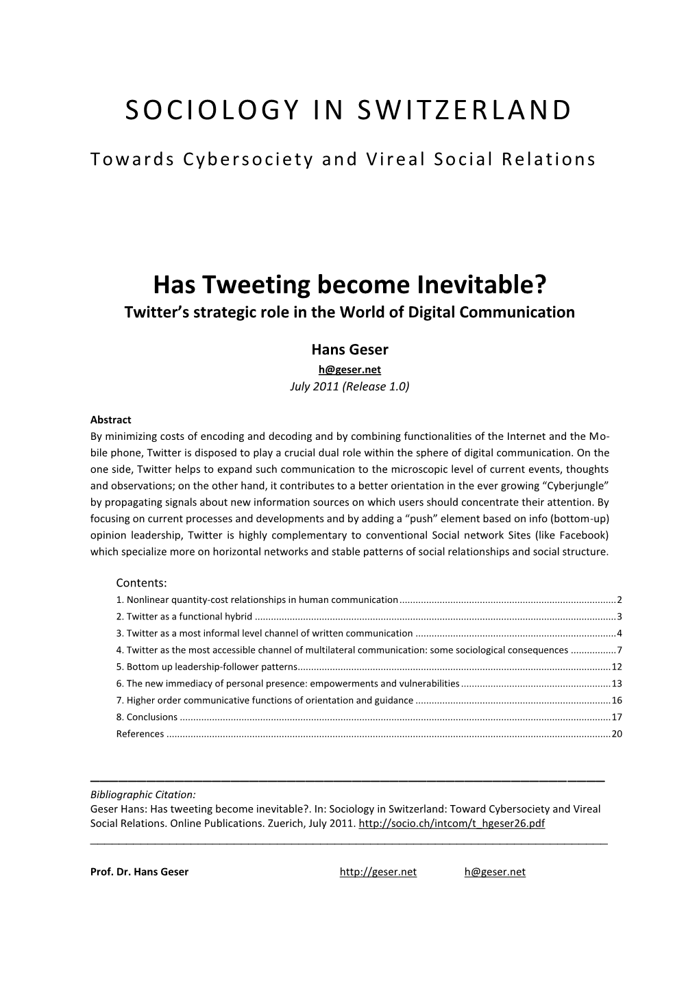 Has Tweeting Become Inevitable? Twitter's