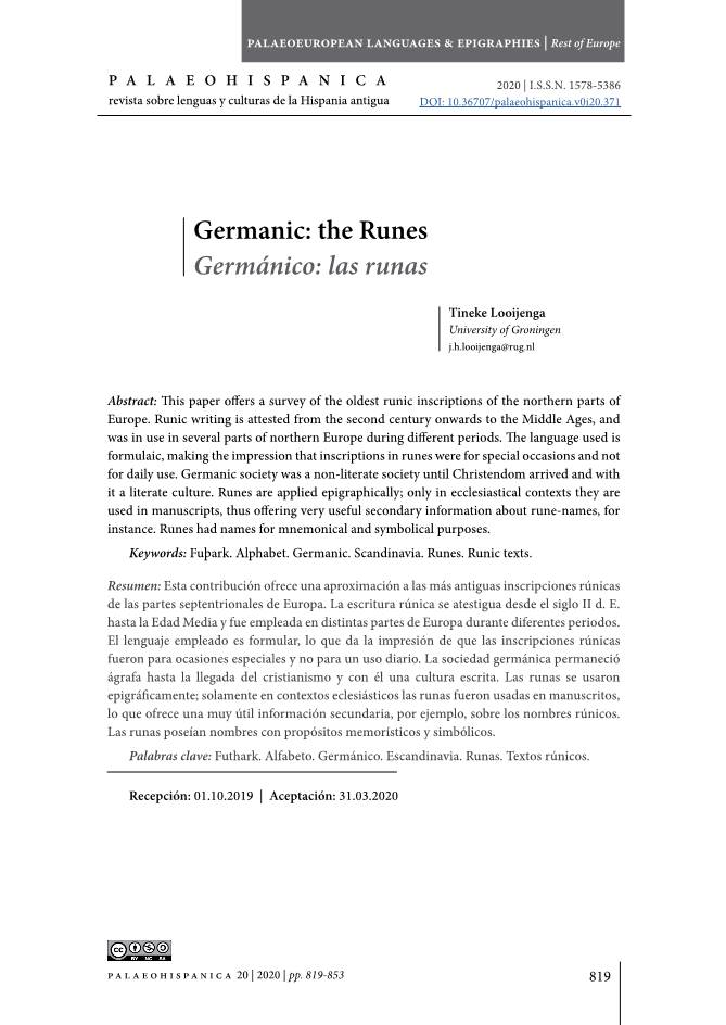 Germanic: the Runes Germánico: Las Runas