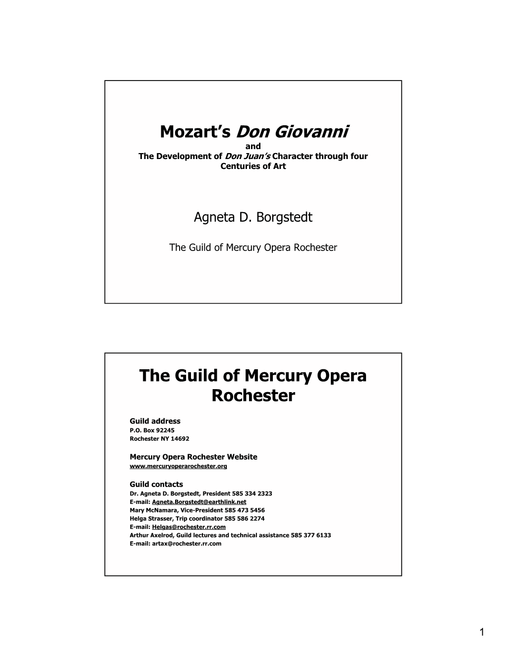 Mozart's Don Giovanni