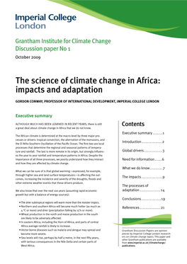 The Science of Climate Change in Africa: Impacts and Adaptation