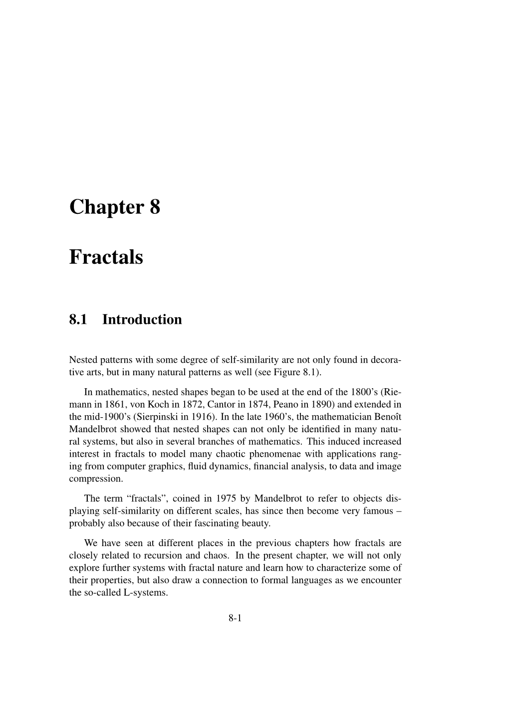 Chapter 8 Fractals