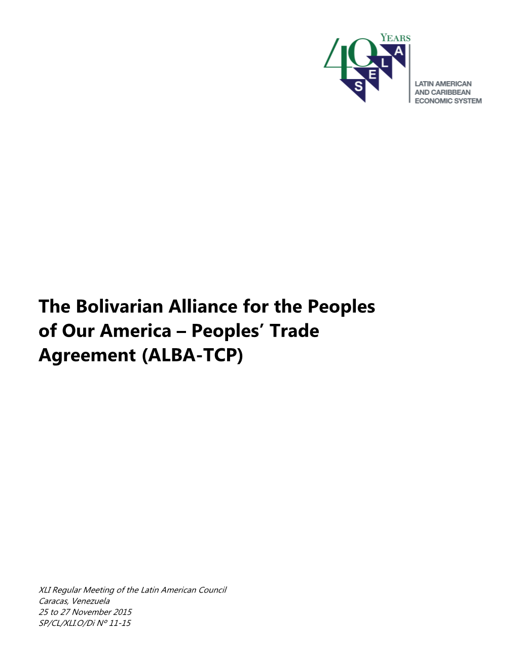 Peoples' Trade Agreement (ALBA-TCP)