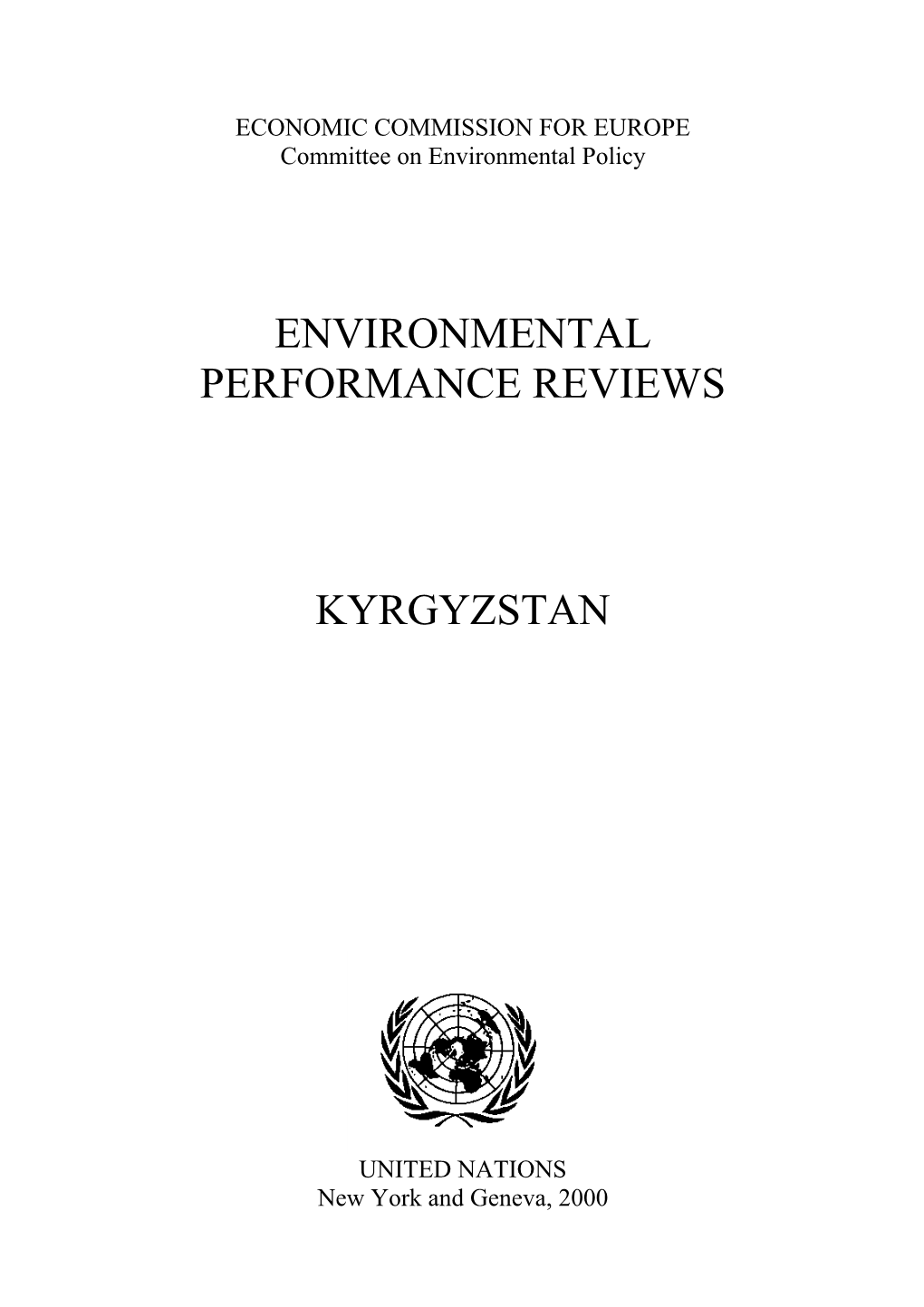Environmental Performance Reviews Kyrgyzstan
