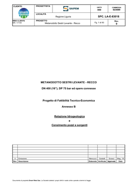 Spc. La-E-83018 Metanodotto Sestri Levante