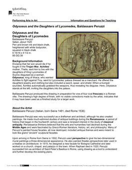 Odysseus and the Daughters of Lycomedes, Baldassare Peruzzi
