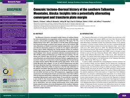 Cenozoic Tectono-Thermal History of the Southern Talkeetna Mountains, Alaska: Insights Into a Potentially Alternating GEOSPHERE, V