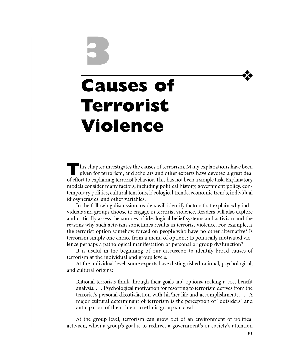 Causes of Terrorist Violence