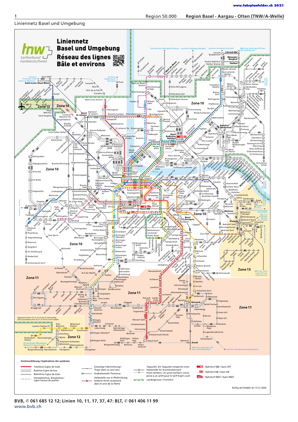 Liniennetz Basel Und Umgebung Réseau Des Lignes Bâle Et Environs