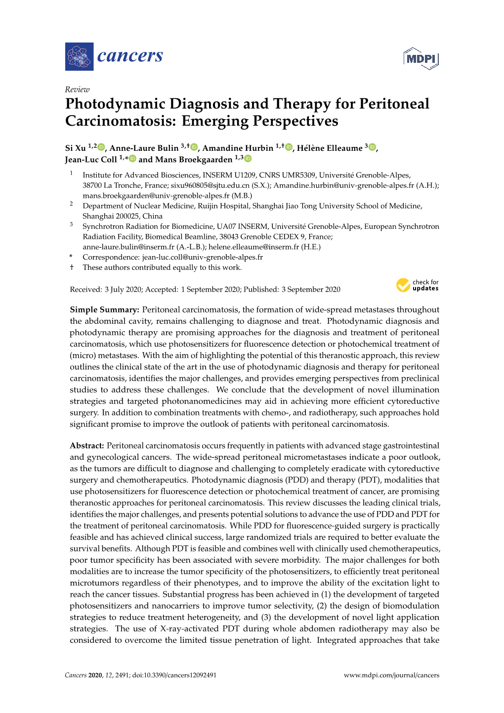 Photodynamic Diagnosis and Therapy for Peritoneal Carcinomatosis: Emerging Perspectives