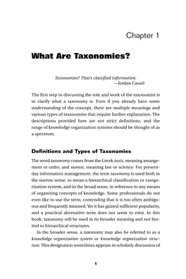 Chapter 1 What Are Taxonomies?