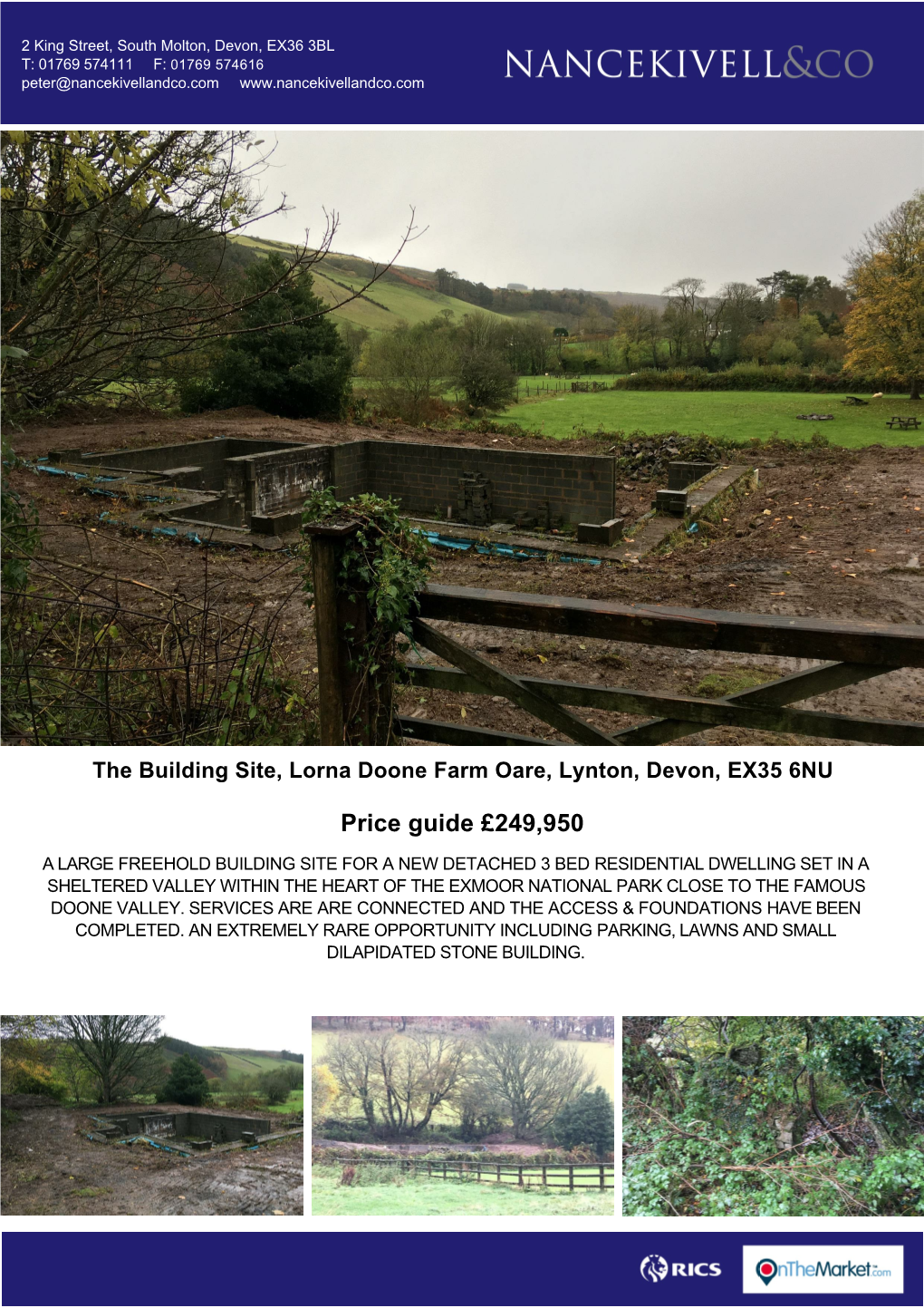 The Building Site, Lorna Doone Farm Oare, Lynton, Devon, EX35 6NU