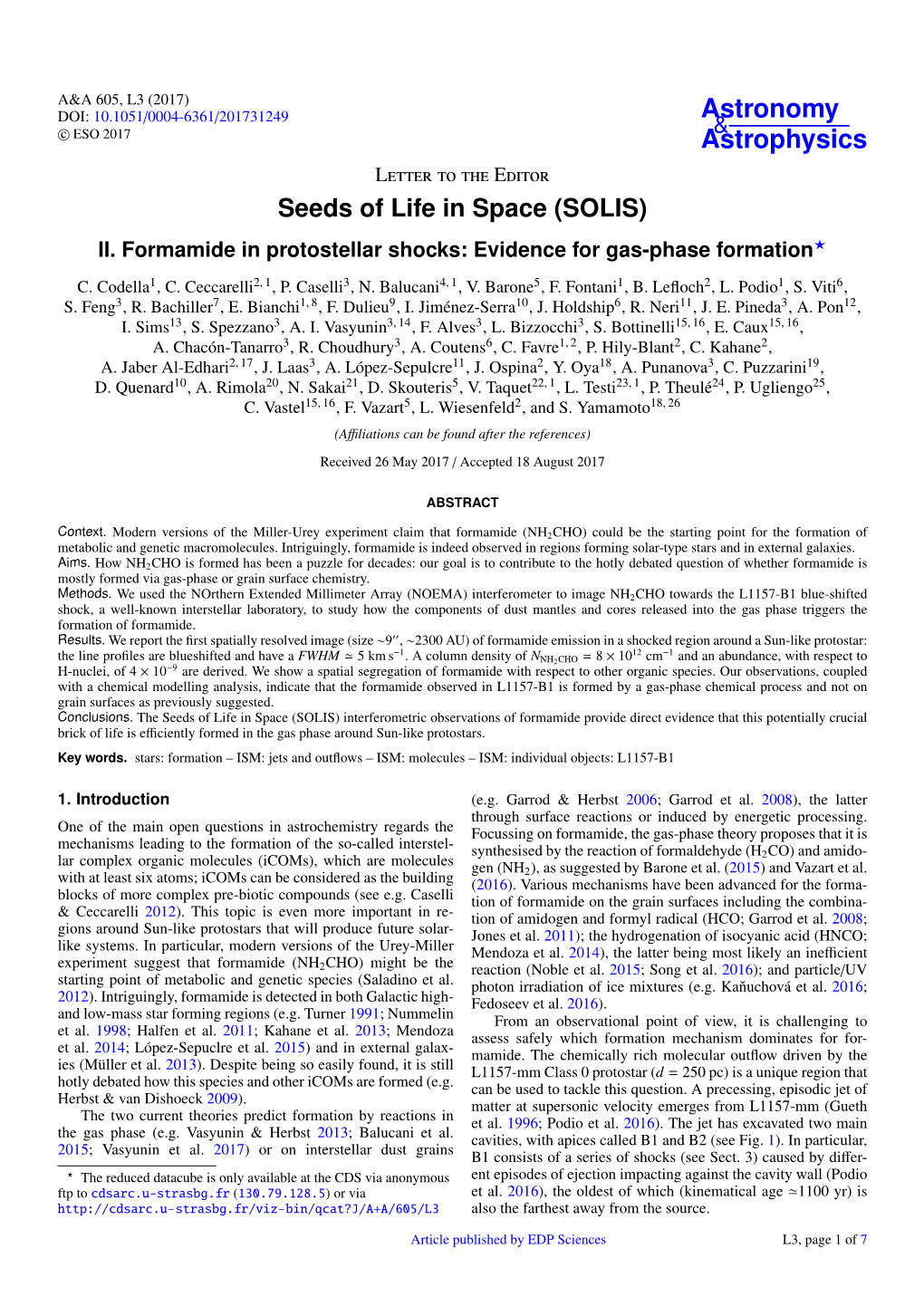 Seeds of Life in Space (SOLIS) II