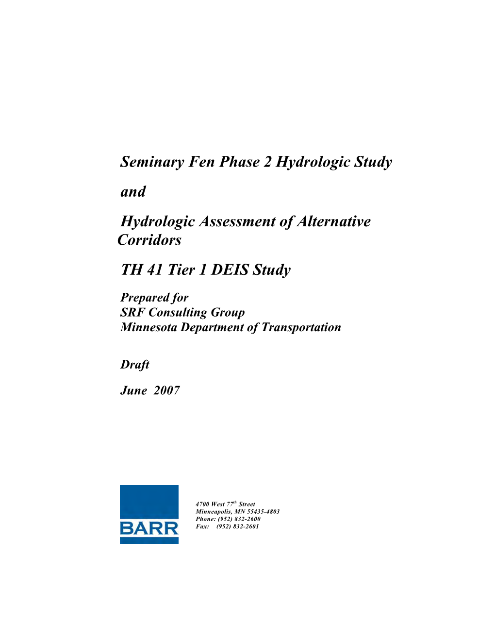 Hydrological Study (PDF)