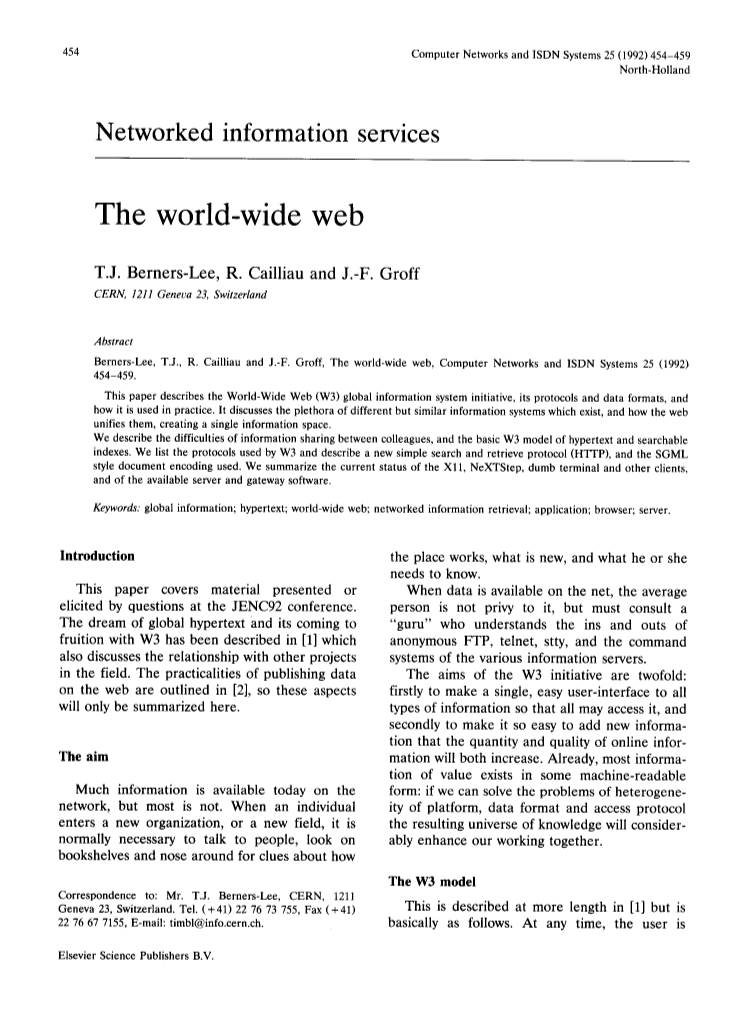 The World-Wide Web