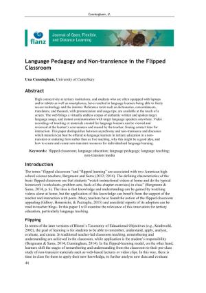 Language Pedagogy and Non-Transience in the Flipped Classroom