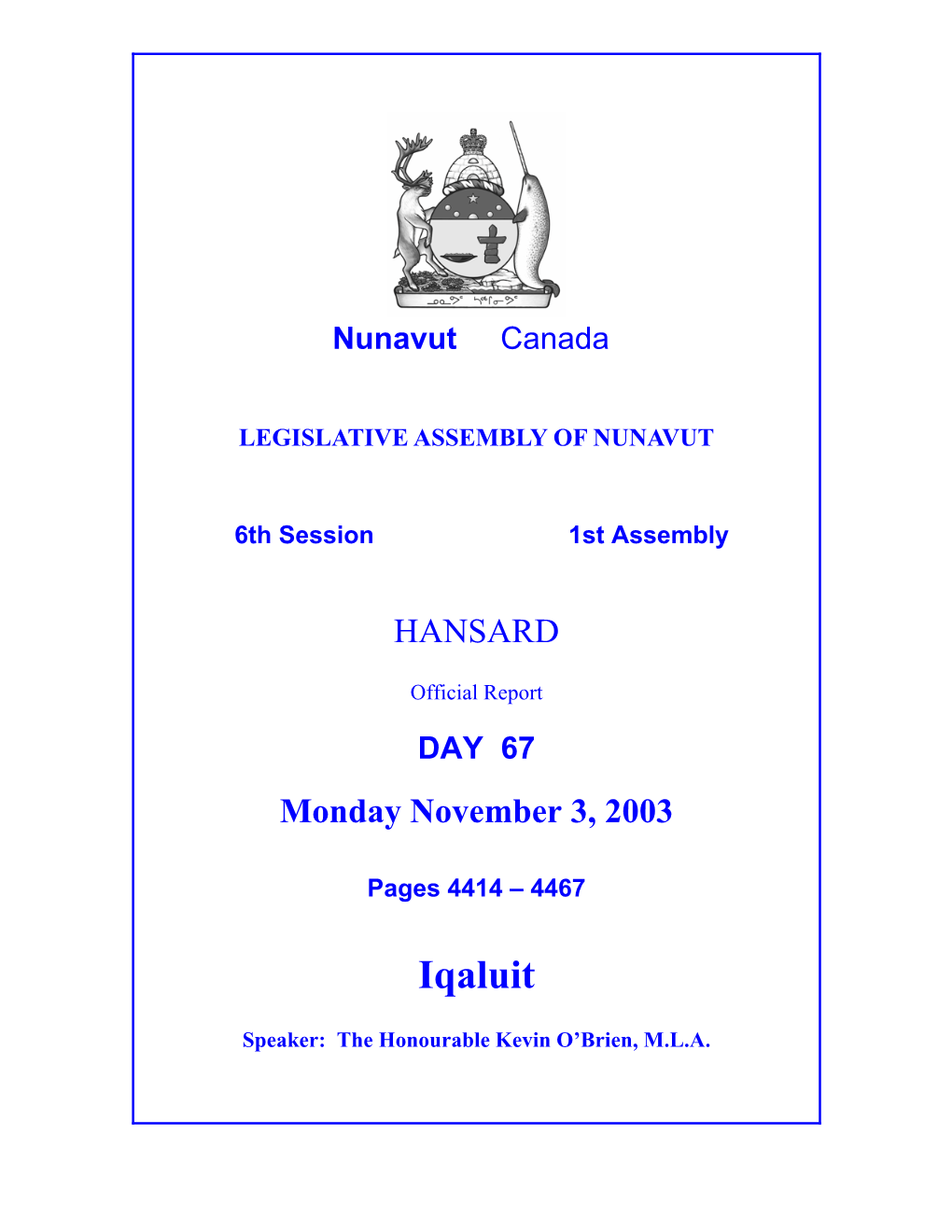 Nunavut Hansard 4414