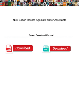 Nick Saban Record Against Former Assistants