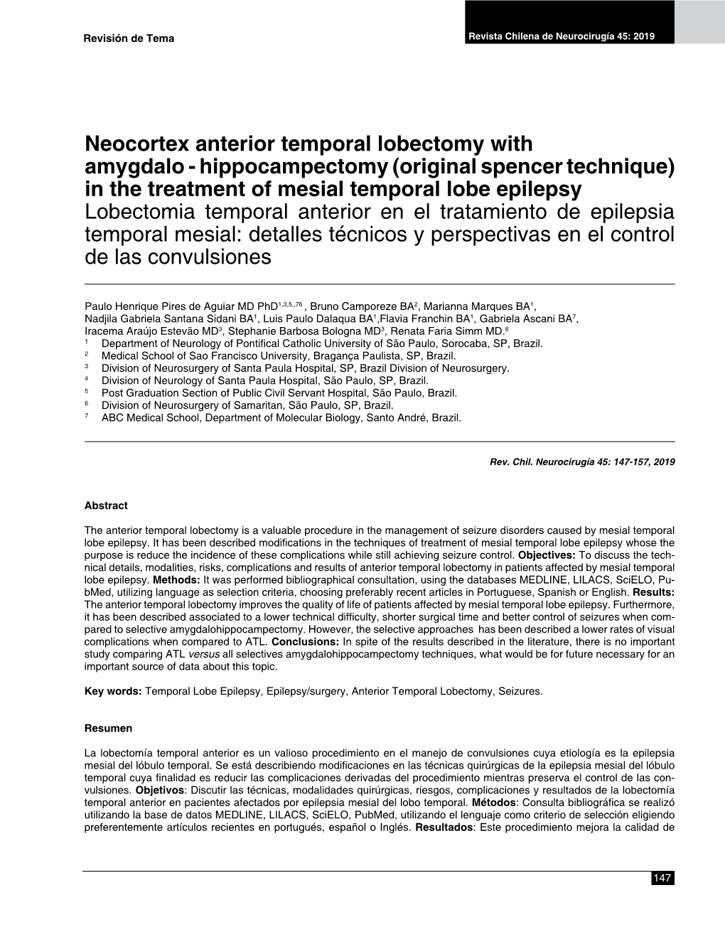 Neocortex Anterior Temporal Lobectomy with Amygdalo