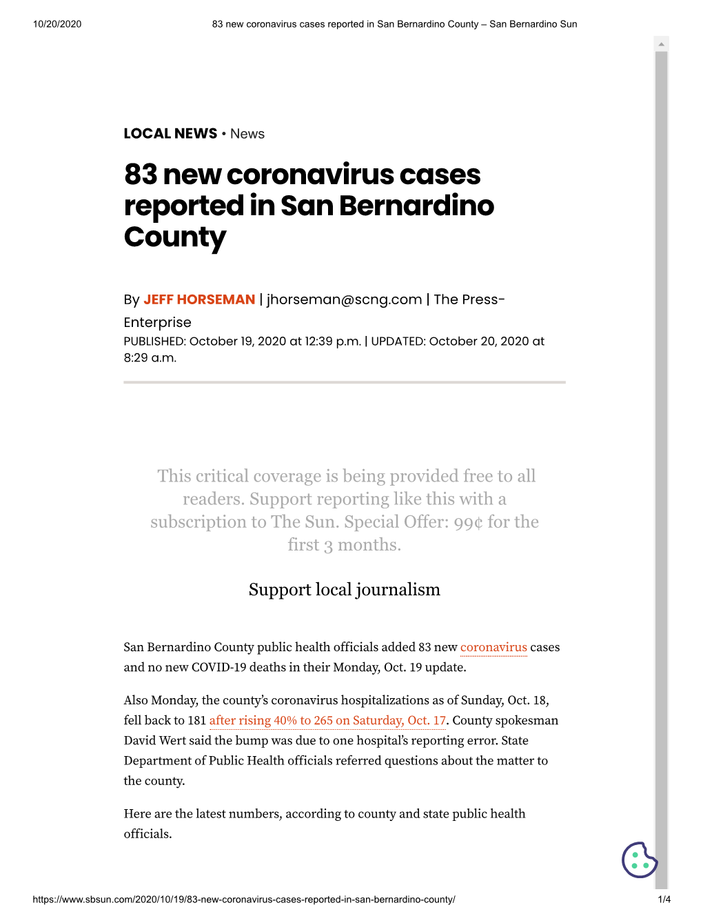 83 New Coronavirus Cases Reported in San Bernardino County – San Bernardino Sun